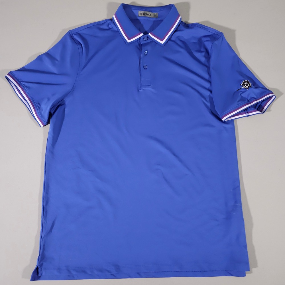 G/FORE Polo Shirt Mens XXL Blue Tipped Collar Black Sheep Logo GMP000010